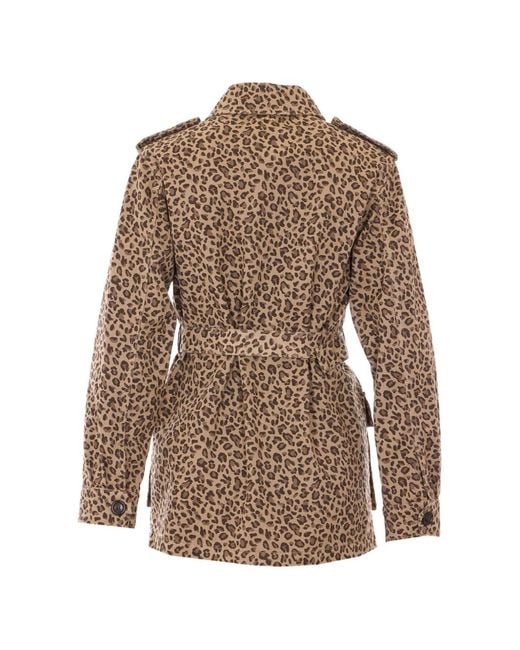 Twinset Brown Leopard-Pattern Jacket