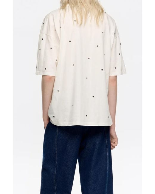 Bimba Y Lola White Stud T-Shirt