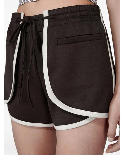 SRVC Studio Black Origami Contrast-Binding Shorts
