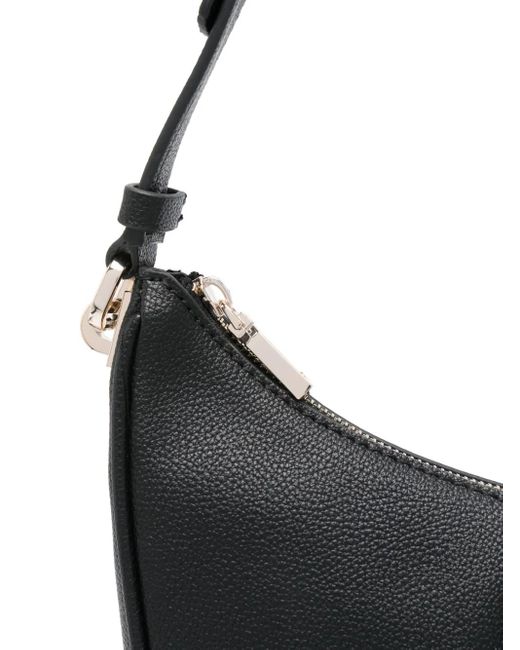 Guess Black Logo-Plaque Crescent Shoulder Bag