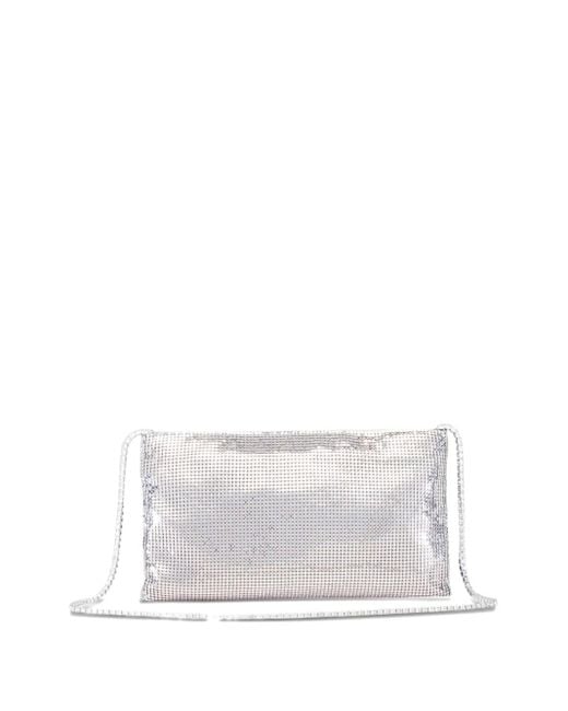 Benedetta Bruzziches White Metallic Chain Clutch Bag