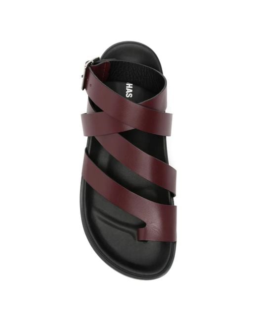 Alohas Red Crossover Toe-Loop Sandals
