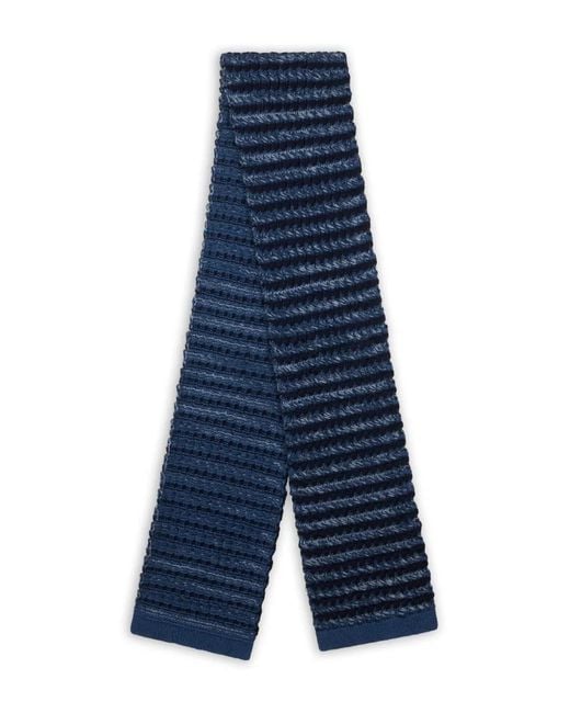 Etro Blue Striped Textured Scarf for men