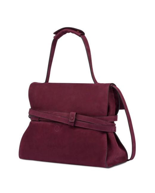 Moschino Purple Medium Tie Me Suede Shoulder Bag