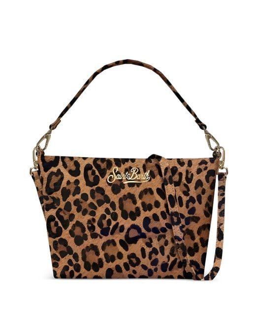 Mc2 Saint Barth Brown Aline Shoulder Leopard Print Shoulder Bag