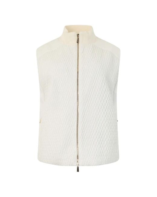 Moorer White Quilted High-Neck Vest