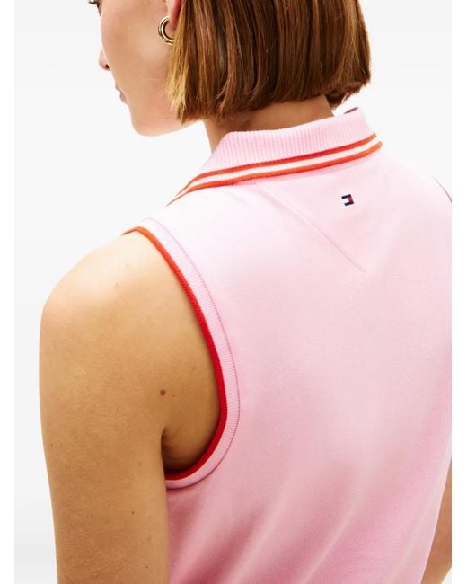 Tommy Hilfiger Pink Polo En Coton À Design Sans Manches (1985)