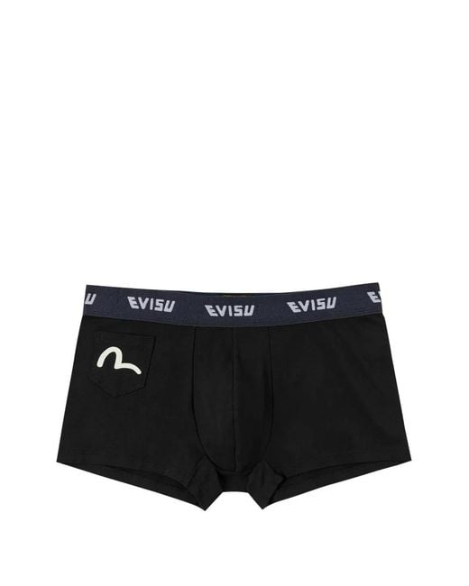 Evisu Black Logo-Waistband Boxers for men