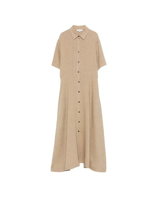 Antonelli Natural Buttoned Midi Dress