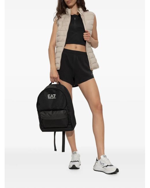 EA7 White Logo-Patch Sneakers
