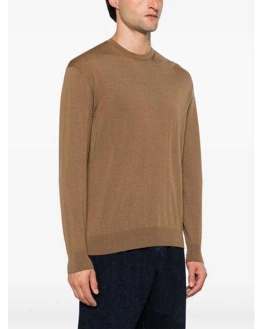 D4.0 Brown Fine-Knit Sweater for men