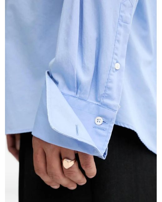 Bluemarble Blue Button-Cuff Shirt for men