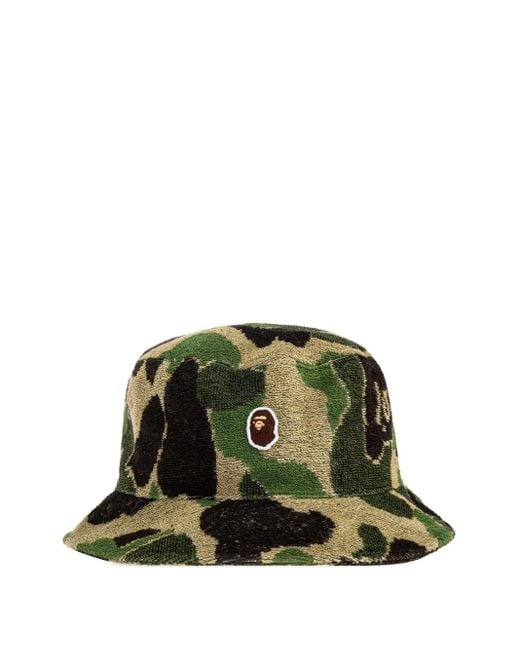 A Bathing Ape Ape Head Vissershoed Met Camouflageprint in het Green voor heren
