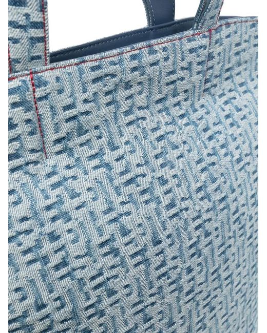 DIESEL Blue Logo-Jacquard Tote Bag for men