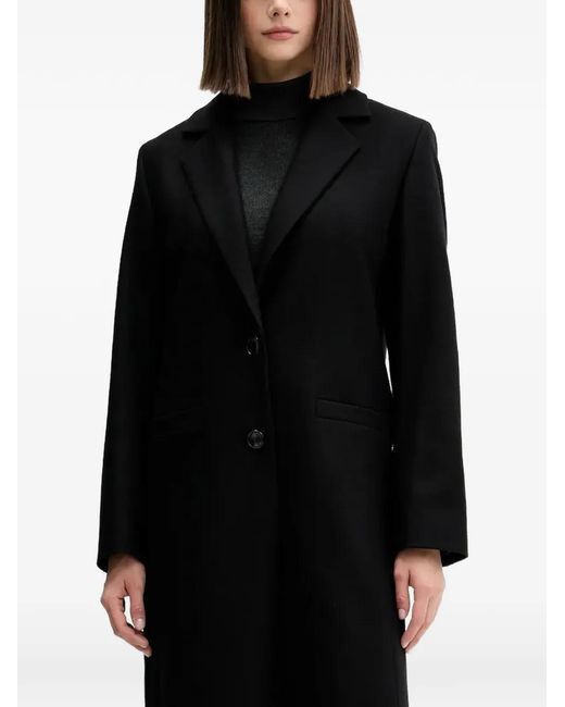 HUGO Women's Black Mojeni Button-Up Coat
