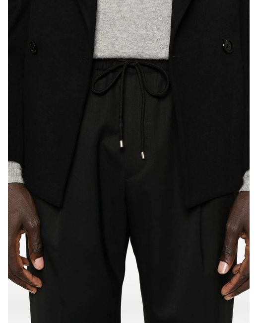 Briglia 1949 Black Drawstring Pleated Trousers for men