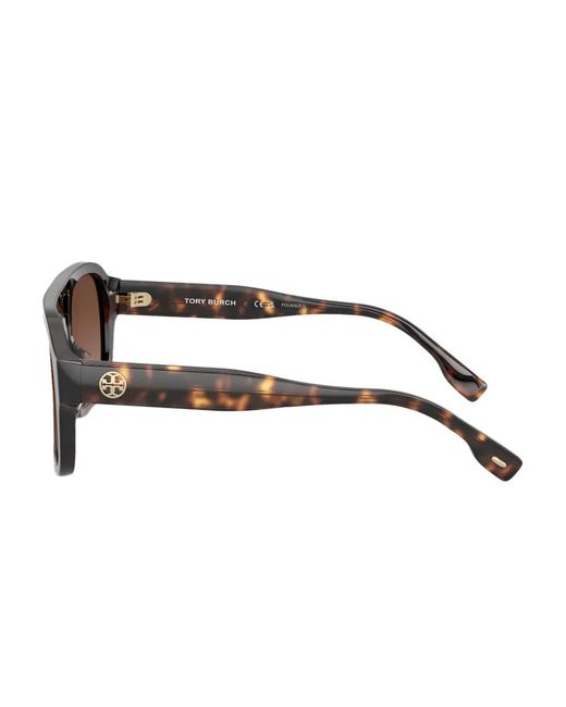 Tory Burch Brown Tortoiseshell Square Sunglasses