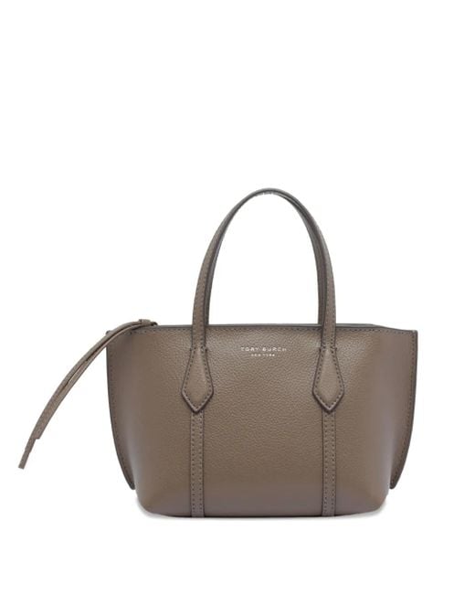 Tory Burch Gray Mini Perry Zippered Tote Bag