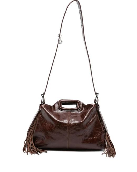 Bolso shopper con flecos Maje de color Brown