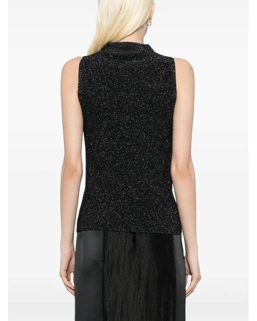 Vince Black Mock-Neck Top