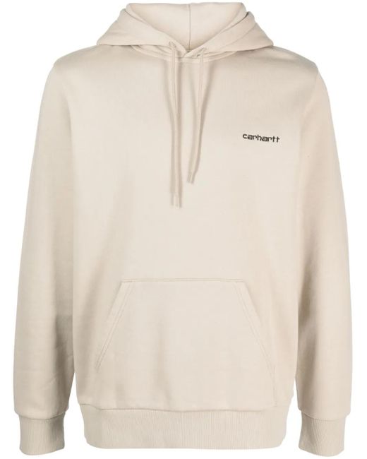 Sudadera con capucha y logo bordado Carhartt de hombre de color Natural