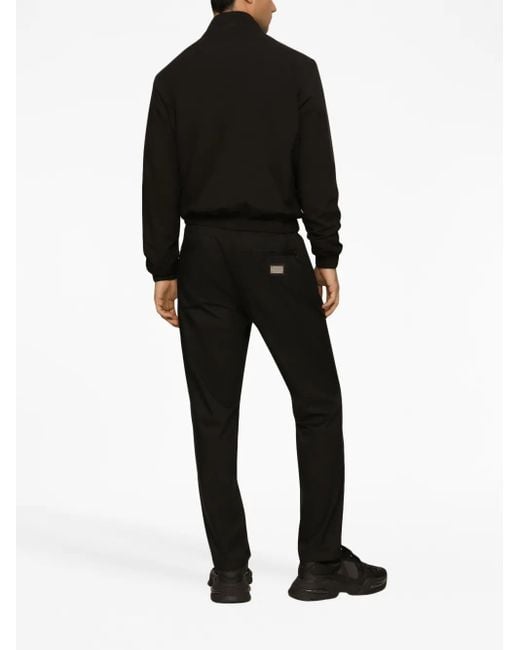 Dolce & Gabbana Black Logo-Plaque Track Pants for men