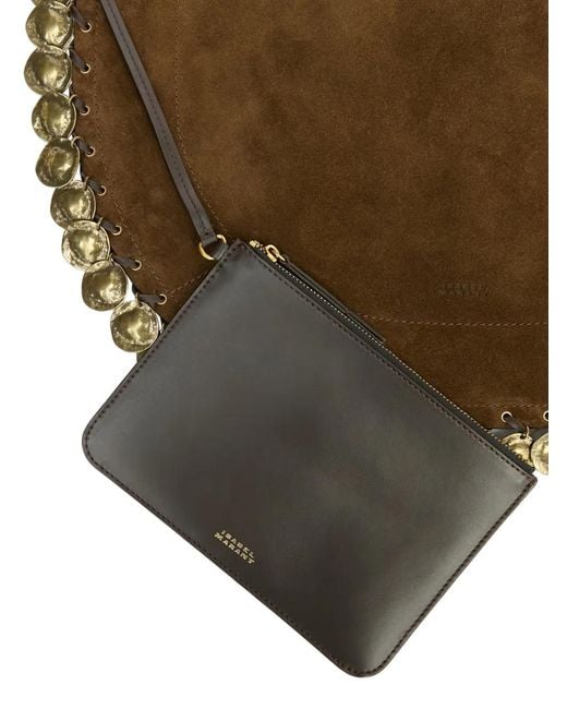 Isabel Marant Brown Oskan Hobo Soft Bag Medallions
