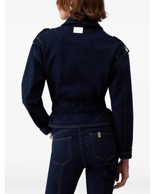 Liu Jo Blue Denim Jacket With Belt