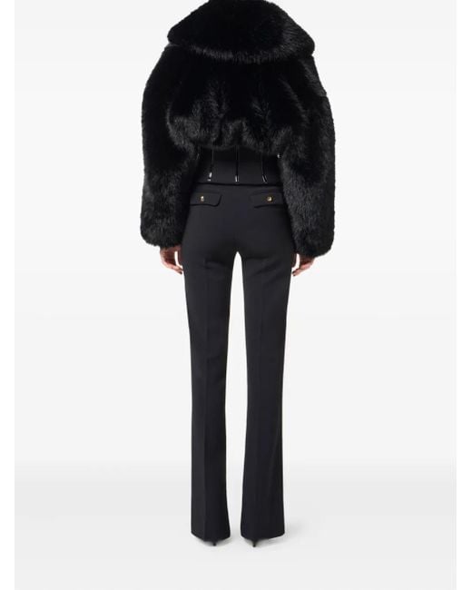 Elisabetta Franchi Blue Crepe Flared Trousers