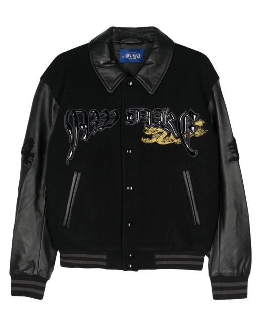 AWAKE NY Black Dragon-embroidery Bomber Jacket for men