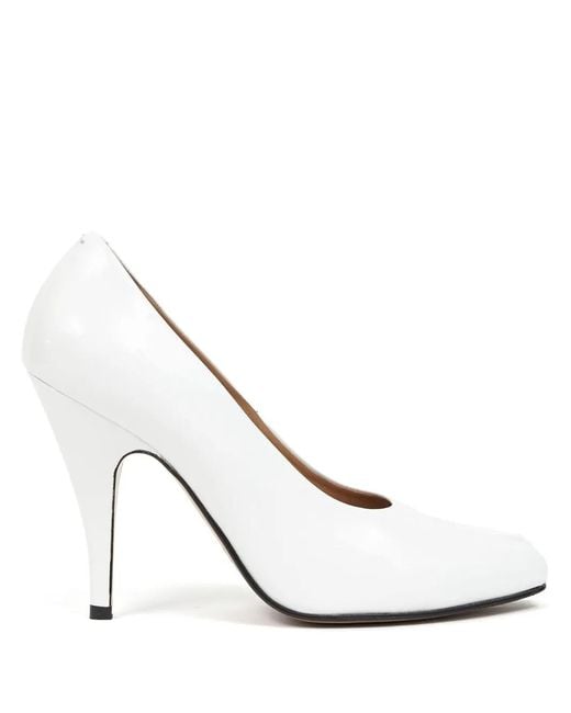 Maison Margiela White Tabi Patent-Leather Pumps