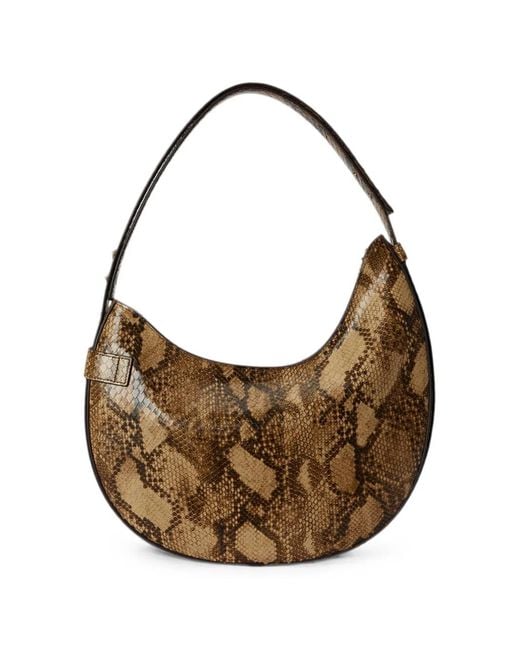 Ralph Lauren Metallic Large Tasha Python-Embossed Shoulder Bag