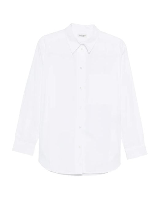 Marc O' Polo White Chemise À Manches Longues