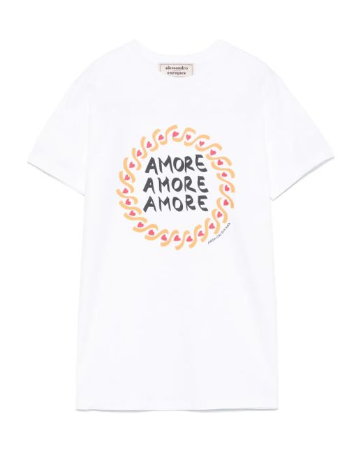 ALESSANDRO ENRIQUEZ White Printed T-Shirt