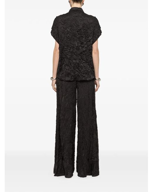 Nissa Black Crinkle Effect Shirt
