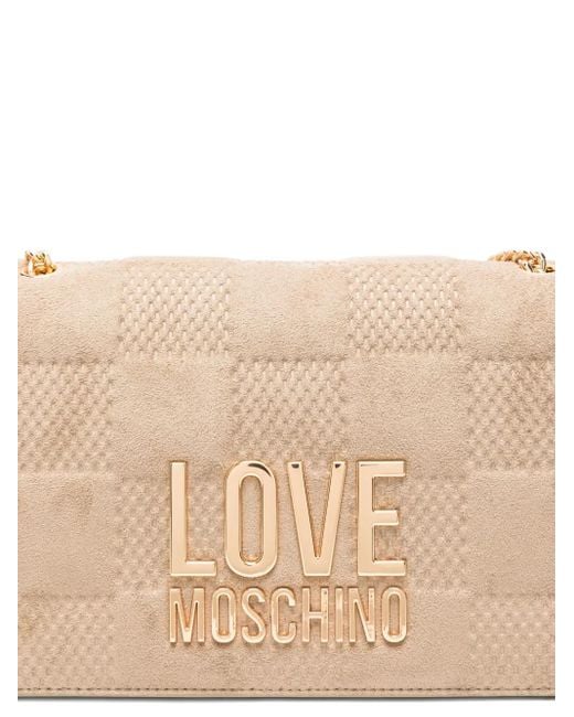 Borsa A Spalla Trapuntata di Love Moschino in Natural