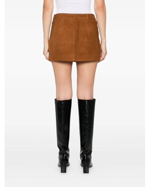 THE GARMENT Brown Flap-Pocket Mini Skirt