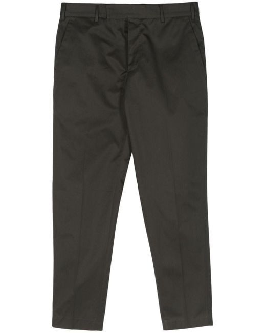 PT Torino Gray Mid-rise Cotton Chino Trousers for men