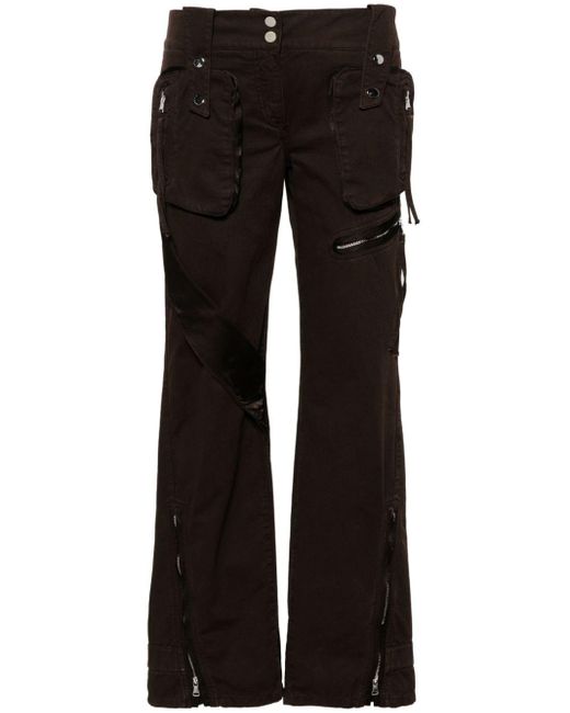 Pantalon en sergé de coton à poches cargo Blumarine en coloris Black