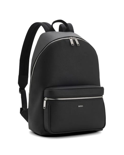 Boss Black Logo-Plaque Backpack for men
