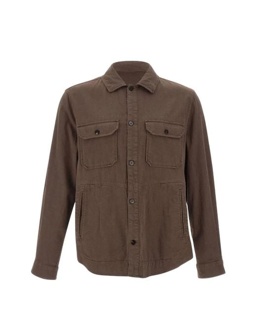 Woolrich Brown Buttoned Pocket Coat for men