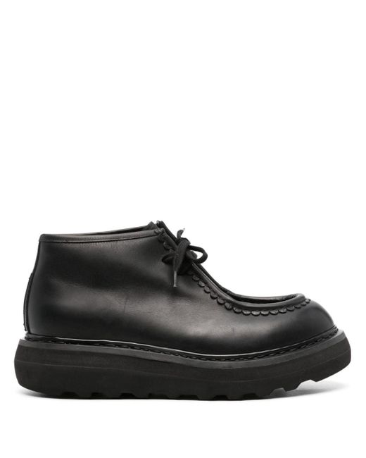 Premiata Black Logo-patch Leather Ankle Boots for men