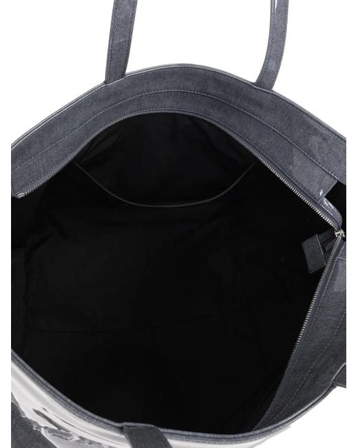 Alexander Wang Blue Lacquered Denim Punch Large Tote