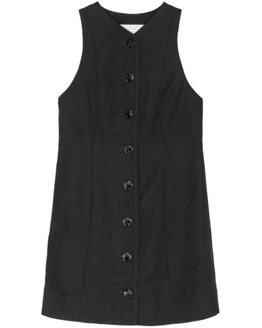 Ganni Black Bow-detail Mini Dress