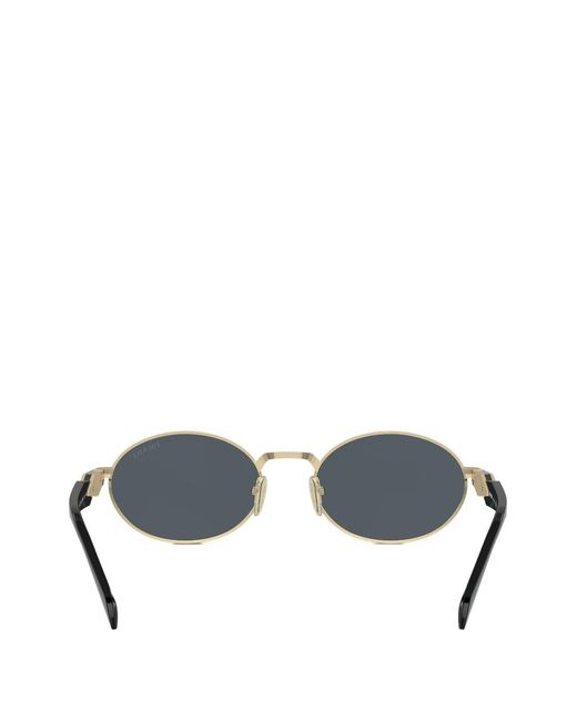 Prada Blue Oval-Frame Tinted Sunglasses