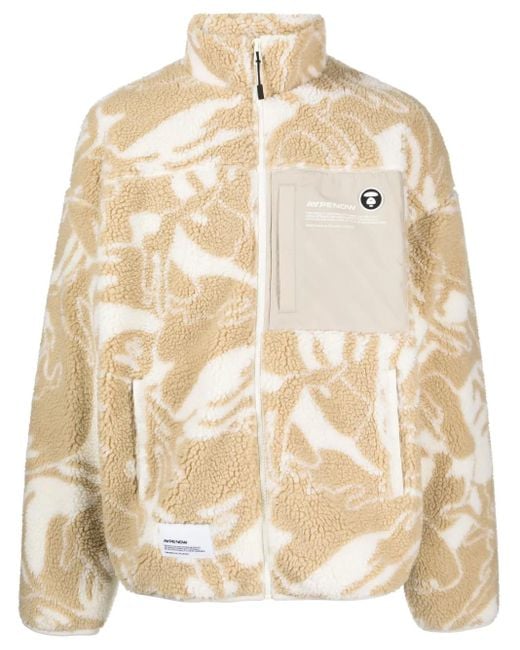 Aape By A Bathing Ape Natural Camouflage-Print Fleece Jacket for men