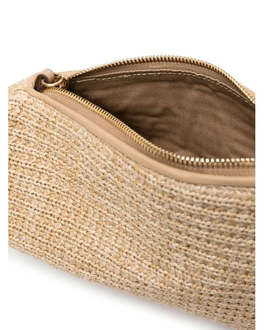 Cult Gaia Natural Viera Raffia Clutch Bag