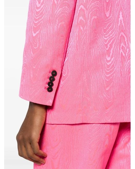 Forte_forte Pink Singles-Breasted Marbled-Jacquard Blazer