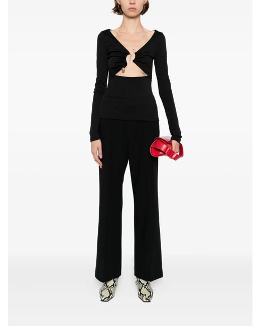 JNBY Black Oversized Straight-Leg Trousers