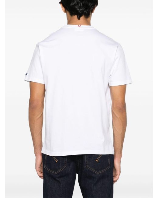 Mc2 Saint Barth White Watch-print Cotton T-shirt for men